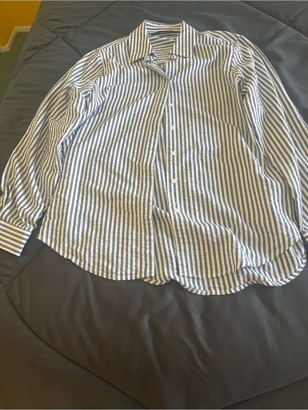 Zara Basic Black and White Striped Shirt